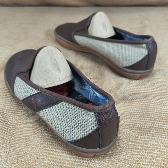 Tommy Bahama Mens Brown PU Leather Textile Slip‎ On Loafers Shoes TB7F00149 10.5 main image 7
